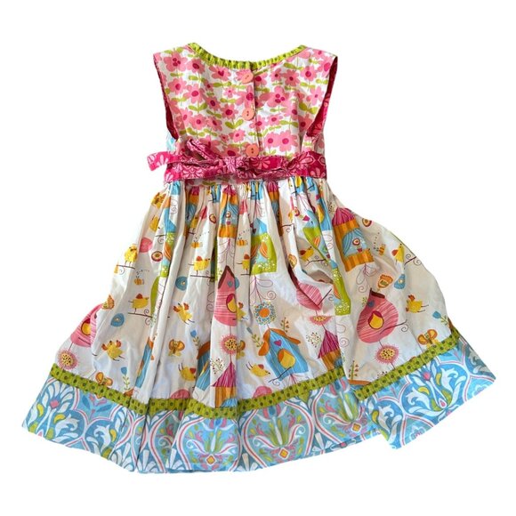 Jelly The Pug Iris Collection Abbey Birdhouse, Bird & Butterfly Print Dress 7 - Picture 5 of 6